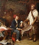 John Evan Hodgson The french naturalist in Algiers oil painting artist